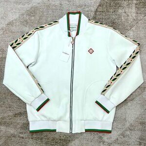 Casablanca Laurel Zip-Up Tracksuit Jacket In White